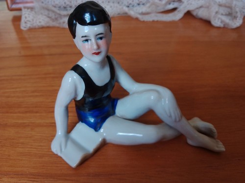 Vintage german porcelain pin - vintage,