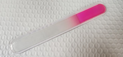 Large etched glass pink - 7.5,