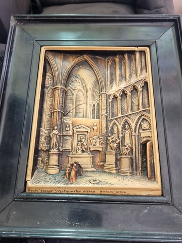 Antique framed dickens - framed, grave