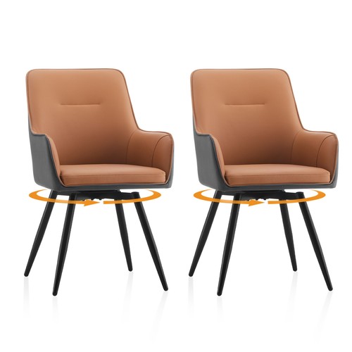 2pcs 360 swivel faux leather - swivel,