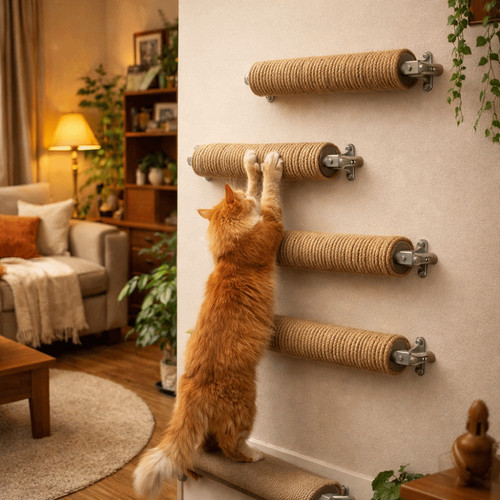 Cat wall mounted climbing - cat,