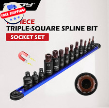 12 Point MM Triple Square Spline Bit Tamper Proof Socket Set 4mm - 18mm