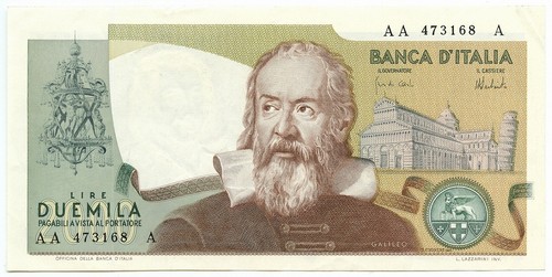 2000 lire galileo galilei - galileo, bank