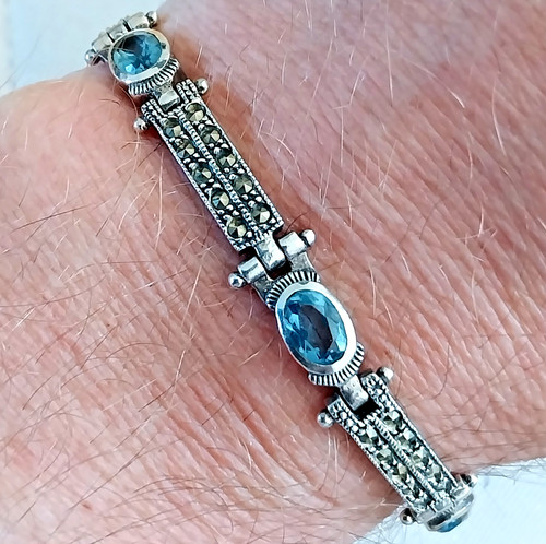 Vintage silver blue topaz - silver,