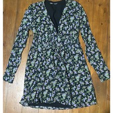 ZARA Floral Mini Dress Black
