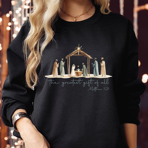 Christian christmas sweatshirt - christian,