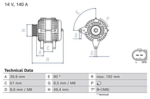 Alternator bosch fits - alternator,