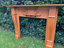 Late Victorian/Edwardian solid oak fire surround circa 1900