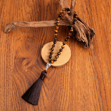 Tiger Stone Islamic Prayer 8mm Hand Knotted 33 Beads,Tasbih, Misbaha, Tasbeeh