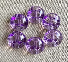 6 Buttons, Shiny Reflective, Clear Lavender, Dome, 12mm, Shank, Lovely Set