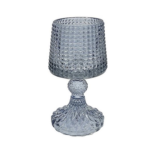 Glass candle holder blue - glass,