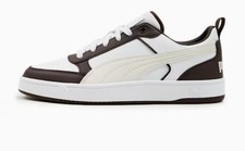 Puma Dribble Court Trainers Juniors Girls White/Brown Size UK 4 (Ref379)