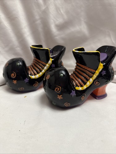 Pair ceramic witch shoes - pair,
