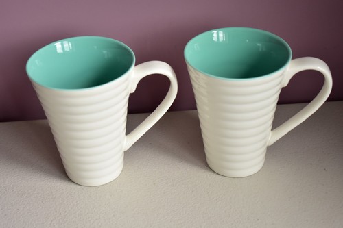 Tesco tall ribbed mugs - ribbed,