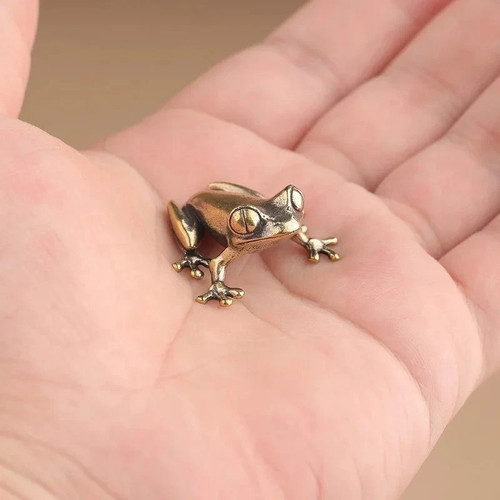 Retro brass mini frog - mini,