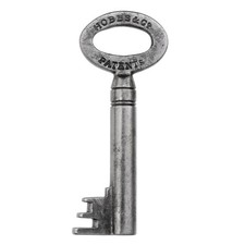 HOBBS & Co. PATENTS Key 76 CHEAPSIDE 2⅛" Small Antique Key Hobbs Key - ref.k286