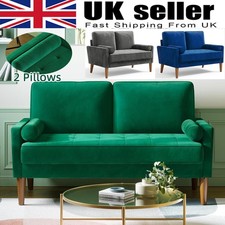 2 Seater Velvet Sofa with 2