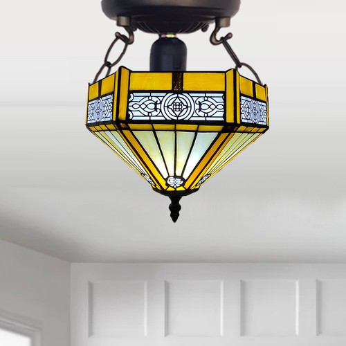 Antique yellow hexagon - antique, tiffany