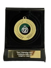 The Royal Irish Regiment 50mm Gold Contour Medal in Box (I) Engraved Free