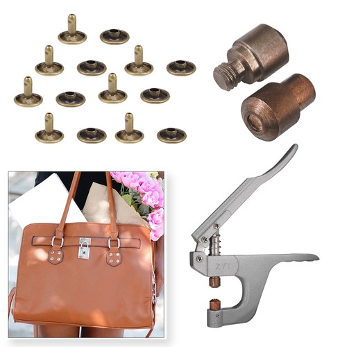 Double cap rivets setting tool - double,