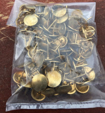 Large Brassed  Druggit Pins 15mm diameter upholstery/craft studs pins. Qty 100