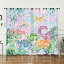 Dinosaur Illustration Curtains