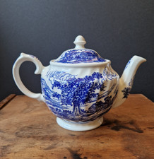 Vintage Blue and White Tea Pot  Windsor Made In England Country Kitchen
