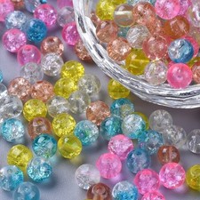 100 x Crackle Glass Beads