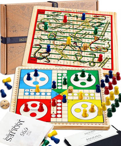 Reversible family wooden ludo - wooden,
