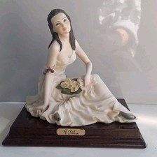 A. Belcari Seated Woman Sculpture Italy Vintage Signed Dear 1987 In Excellent Co