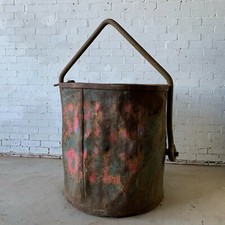Large Vintage Steel Smelting Pot Crucible Planter