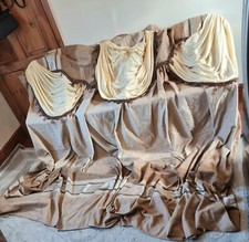 Gorgeous pair of Heavy lined Curtain Gold&Brown W 235cm L 180cm Quality Curtains