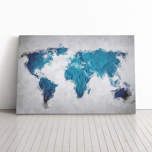 Teal blue map the - world, in