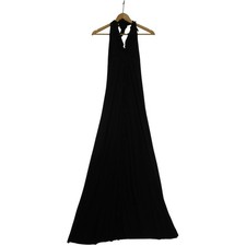 Heidi Klein Halter-neck Dress W28" Black Womenswear Stretch Frilled - Preloved