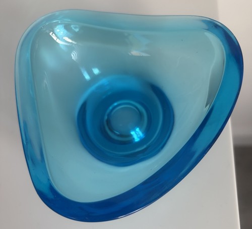 Bright blue art - glass, bowl