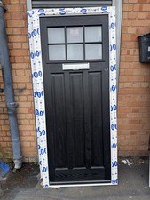 Brand New Composite Front Door - Black Front & White Inside 915 X 2070 Mm