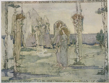 Art Nouveau Panel for a Bedroom by Jessie M King - Antique Print 1912