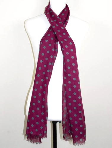 Burgundy polka dot scarf long - dot,