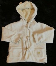 BABBLE BOOM DEBENHAMS WHITE FLEECE HOODED COAT BABY GIRL AGE 9-12 MONTHS