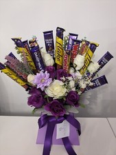 Chocolate Bouquet Luxury Purple Cadburys Silk Flowers - Gift Hamper 