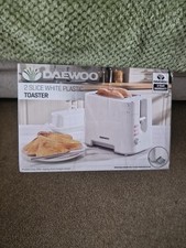 Daewoo 2 Slice  White Plastic  Toaster