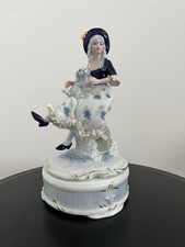 Porcelain Figurine With Wind Up Music Box