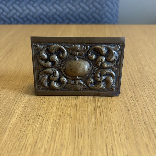 Brass matchbox cover vesta - brass,