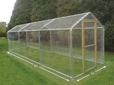 Walk In Chicken Run Steel Frame 2m x 6m Hen Cage, Poultry Coop 6ft x 20ft Aviary