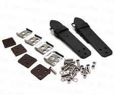 Pair Black Leather Bonnet