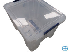 BANKERS BOX 36L PLASTIC STORAGE BOX WITH LID - BOX IS DAMAGED SEE PHOTOS
