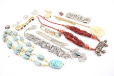 Souvenir Jewellery Egyptian Soapstone European Vintage Enamel Carved x 14