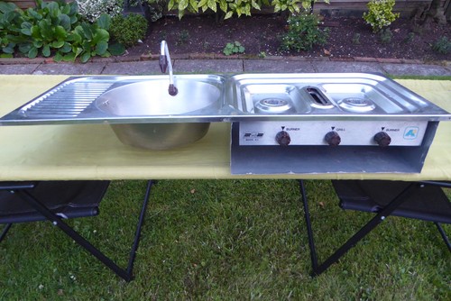 Sink grill and hob stove - and,