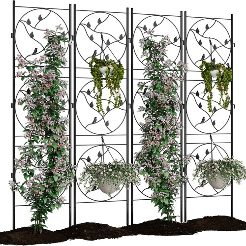 Set tall metal garden - of,