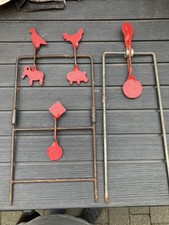 Vintage Metal Shooting Rifle Gun Game Swinging Targets Qty 2